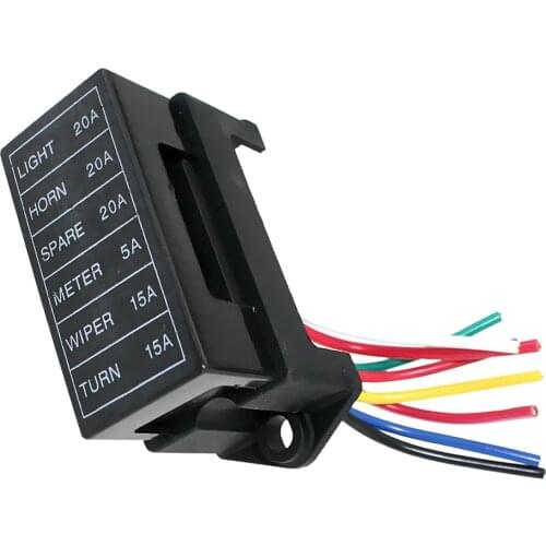 6 Way 32V Blade Fuse Box Block Holder Circuit Protection for Car Boat Automotive Pre-wired Universal