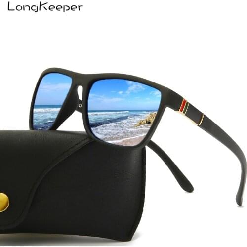 Tr90 Polarized Sunglasses Men Women Flexible Driving Rubber Square Sun Glasses Male Vintage Sunglass UV400 oculos masculino
