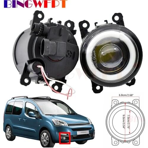 For Citroen Berlingo B9 2012-2015 Car LED Bulb Fog Light Angel Eye DRL Daytime Running Light H11 Accessories