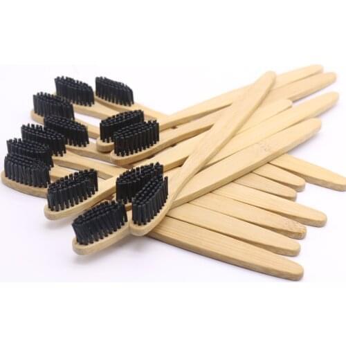 DR.PERFECT 1500 Pieces/lot wooden soft Eco friendly Bamboo Toothbrush tongue scraper cleaning black Oral Care Soft Bristle