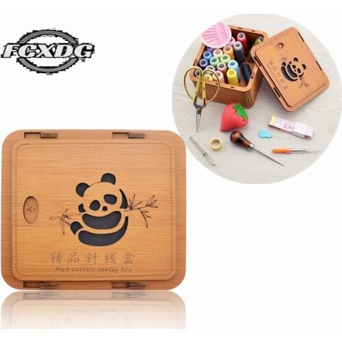 Panda Pattern Upscale Sewing Storage Box Needle for Embroidery Box for Sewing Supplies Sewing Scissors Ruler Dropshipping Center