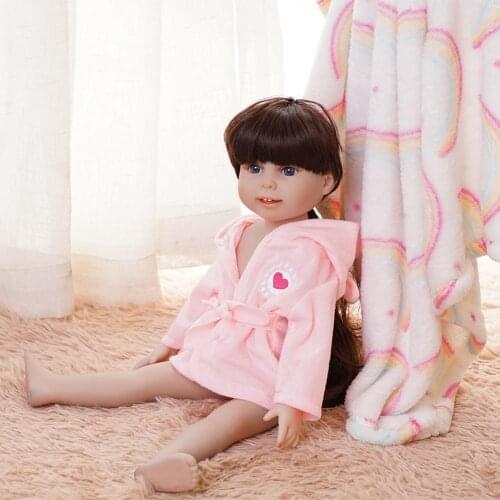 1Pc Cute Doll Pajamas Suitable For 18-inch Doll Red Rabbit Ears Doll Accessories Bathrobe Girl Yellow Toy Q4F0