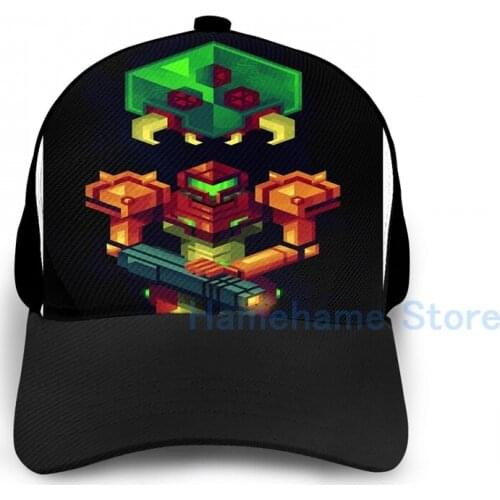 Fashion Metroid(8) Basketball Cap men women Graphic print black Unisex adult hat