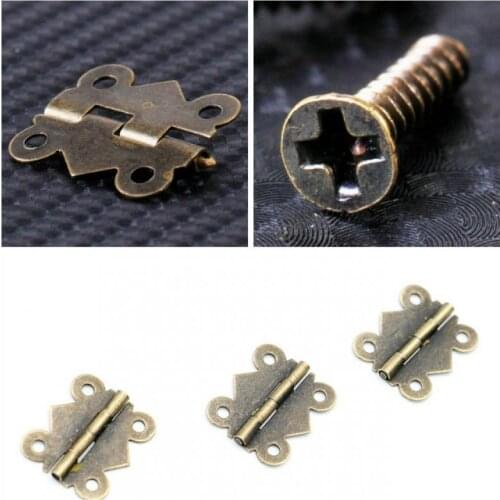 Fashion Design bronze Yellow 20x Mini Butterfly Door Cabinet Drawer Jewellery Box Hinge Furniture 20mm x17mm