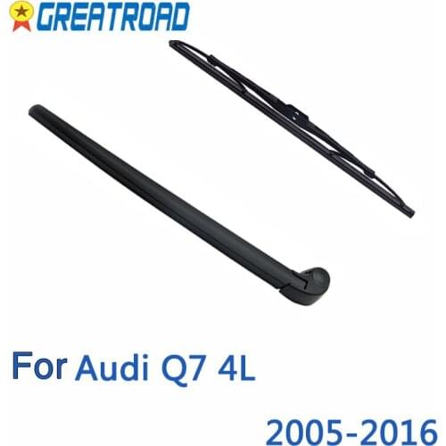 Wiper 14" Rear Wiper Blade & Arm Set Kit For Audi Q7 4L 2005-2016 Windshield Windscreen Rear Window