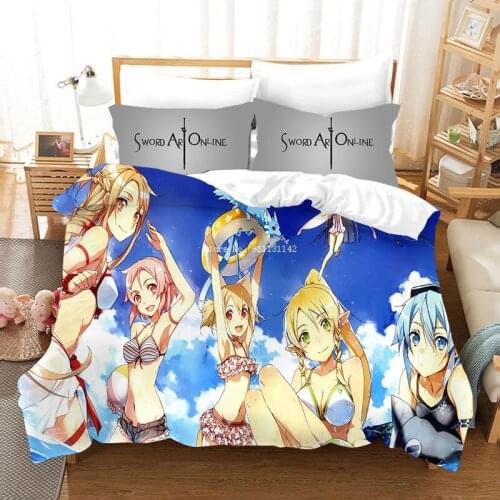 New Fashion Sword Sword Magic Realm Animation Printing Bedding Set Queen/full/double Bedding Down Bed Cover Pillowcase