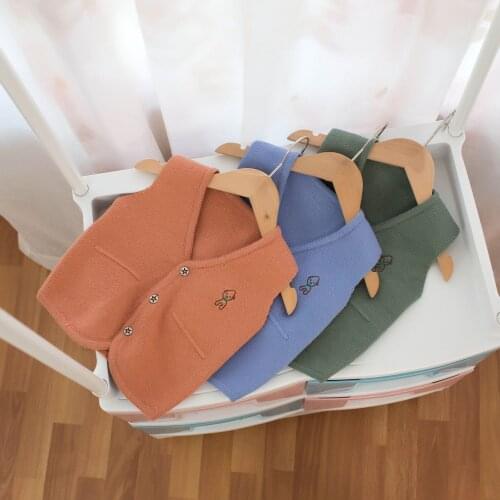 Autumn/winter 2021 childrens sweater Boys V-neck embroidered puppy cardigan vest