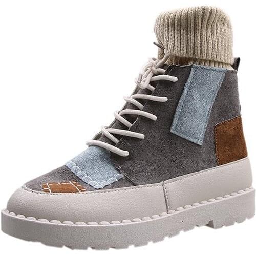 Autumn and winter new womens shoes womens boots trendy fashion casual high-top boots