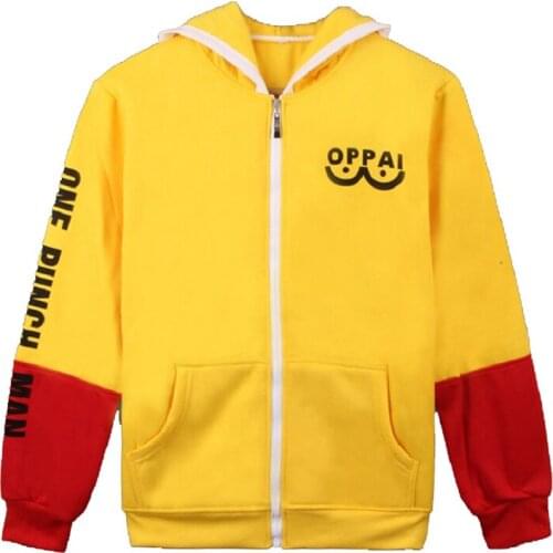 Anime Oppai Hoodies One Punch Man cos Coat cartoon Saitama cosplay holloween Men Women Costume Sweatshirts Mens women clothes