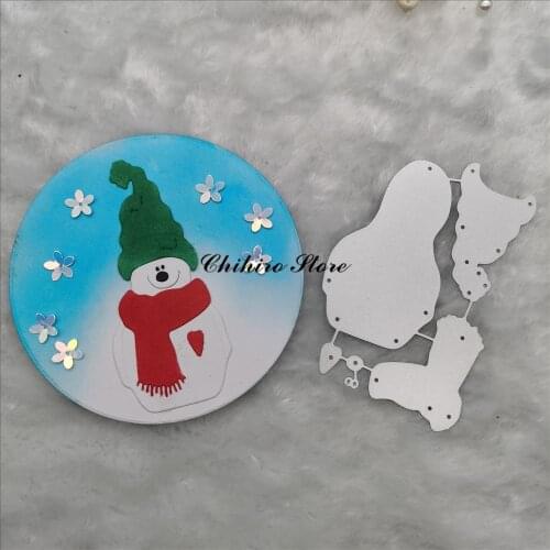 Christmas snowman Metal Cutting Dies Stitched DIY Scrapbooking Stamps Craft Embossing Die Cut Making Stencil Template New 2020