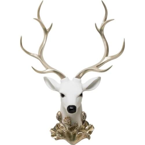 Nordic Style Modern Light Luxury Lucky Deer Head Wall Pendant Living Room Dining Room Entrance Wall Decorative Mural Three