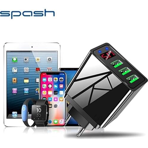SPASH 3A Fast Charger Phone Quick 3.0 Charge 3 ports USB Charge Adapter Phone Charger For Any cell phone