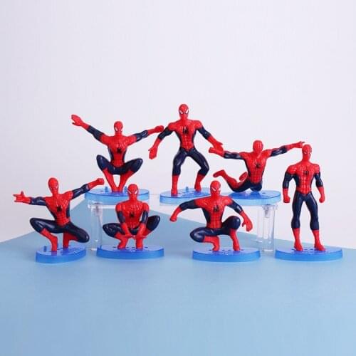 Childrens Day Spiderman Cake Decoration Ornaments Boys Birthday Party Super Hero 7pcs Plastic Baking Accessories Supplies