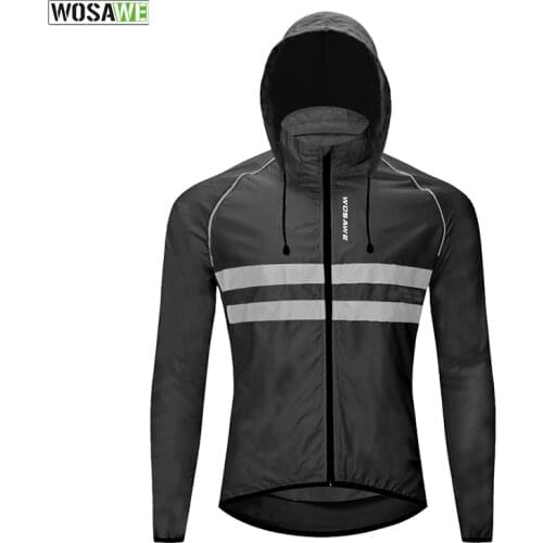 WOSAWE Ultralight Reflective Cycling Jersey Windbreaker Water repellent Windproof Jacket Quick Dry MTB Road Bike Bicycle Jacket
