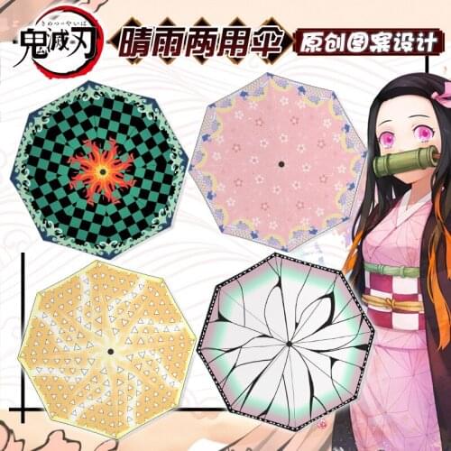 1pcs Anime Demon Slayer Kimetsu no Yaiba Kamado Tanjirou Nezuko character Sunshade umbrella Model toys Christmas Gift