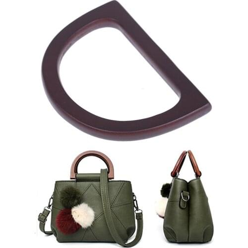 1pc Fashion Style Wooden Handle Replacement DIY Handbag Purse Frame Bag Accessories