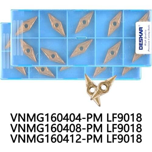 10PCS DESKAR VNMG160404-PM LF9018 160408 160412-PM LF9018 Turning Tools Carbide Inserts Lathe Tool Parts