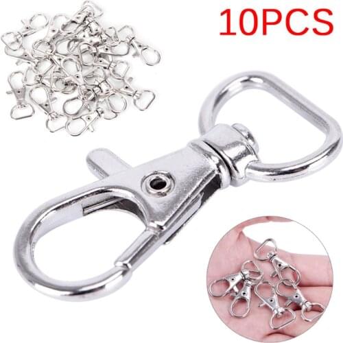 10PCS Lobster Swivel Clasps Clips Bag Key Ring Hook Jewelry Findings Key chain
