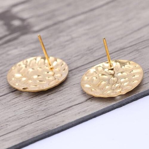 10pcs stainles steel hammered earring post connector findings diy accessories for earrings making supplies