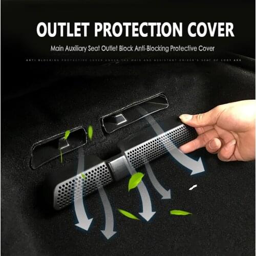 2021 2Pcs Car Air Outlet Cover For Skoda Kodiaq 2016 2017 2018 Car Rear Seat Air Conditioning Vent Cover Net Car Accessories
