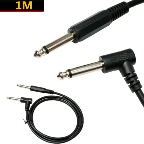 6.35mm 1/4 inch 90 Degree Right Angle Jack Audio Mono Guitar Cable 1m
