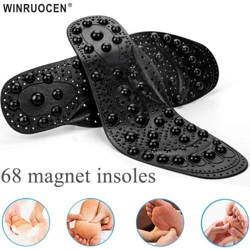68 magnet massage insoles Unisex Foot Acupressure Shoe Pads Therapy Slimming Insoles for Weight Loss Plantar Fasciitis pads