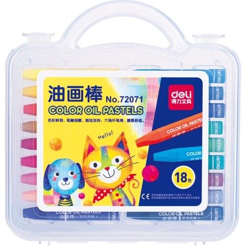 72071 oil painting rod 18-color handheld colorful childrens oil painting rod childrens painting crayons box
