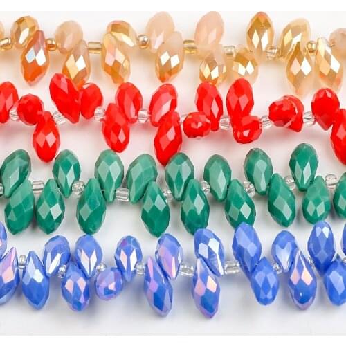 95pcs Austria Glass Faceted Teardrop 6x12m Crystal Drop Red Beads For Jewelry Making Necklace Diy Accessories Wholesale In Bulk