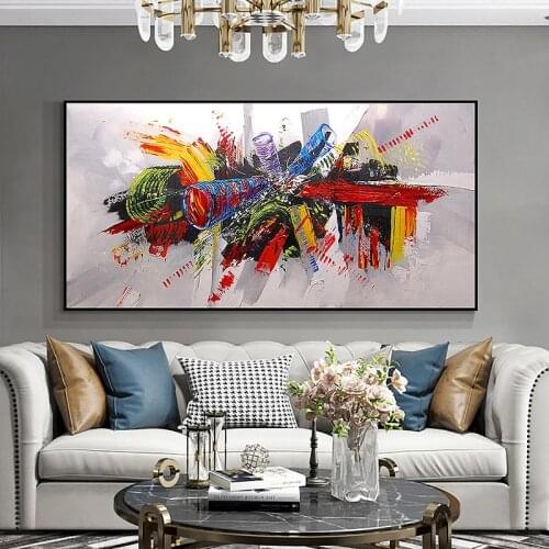 Abstract Colorful Painting Canvas Painting Graffiti Art Posters and Prints Modern Wall Art Pictures for Living Room Decoration