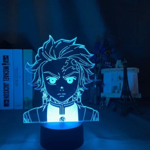 Anime Kimetsu No Yaiba Tanjiro Kamado Figure Led Night Light for Kids Bedroom Decor Child Desk 3d Lamp Demon Slayer Gift