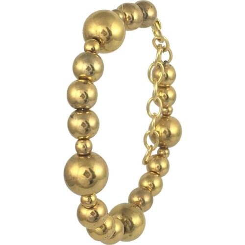 Bracelet 24k Gold-Painted Glass Beaded Handmade Woman Fashion Jewelry Made In Turkey