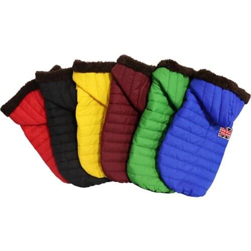 British Style Puppy Medium Dog Hooded Coat for Small Dogs Winter Warm Pet Clothes Chihuahua Yorkies Hoodies Mascotas Clothing