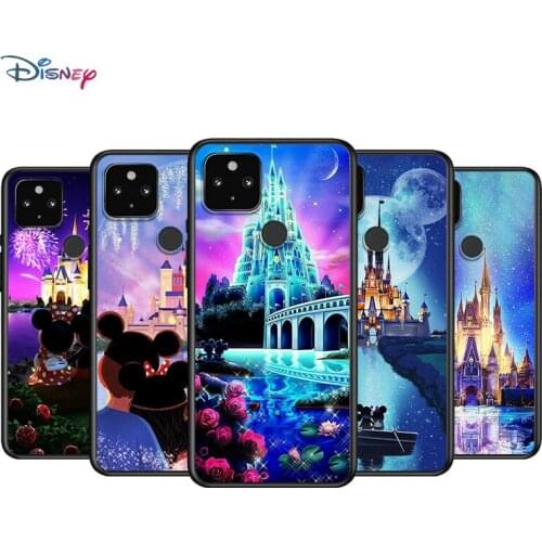 Disney Cartoon Disneyland Park Castle for Google Pixel 5 4 4A XL 5G Soft Shell TPU Silicone Shockproof Capa Black Phone Case