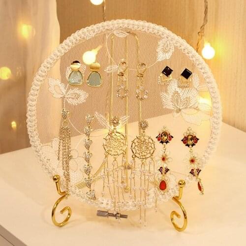Lace Embroidery Shed Earring Holder Jewelry Display Creative Desktop Shooting Props Earring Storage Display