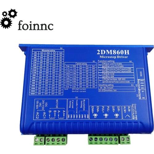 CNC 2DM860H NEMA23/34 motor two-phase digital stepper motor driver Mach3 engraving machine CNC system stepper motor driver JMC