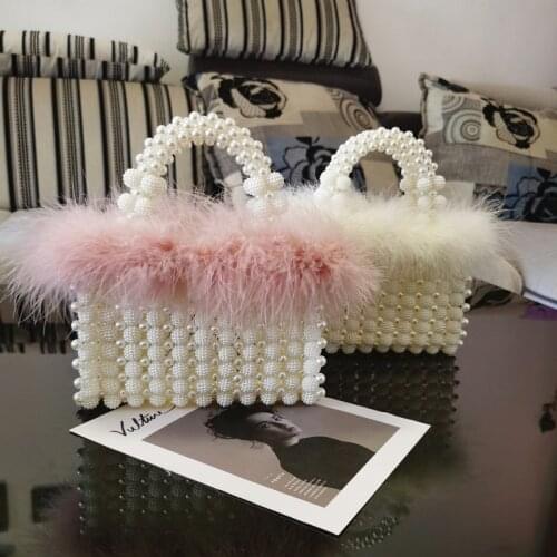Elegant Women Clutch Beaded Handmade Style Gift Ladies Evening Bags Hollow Out Feather Fashion Handbags And Purse