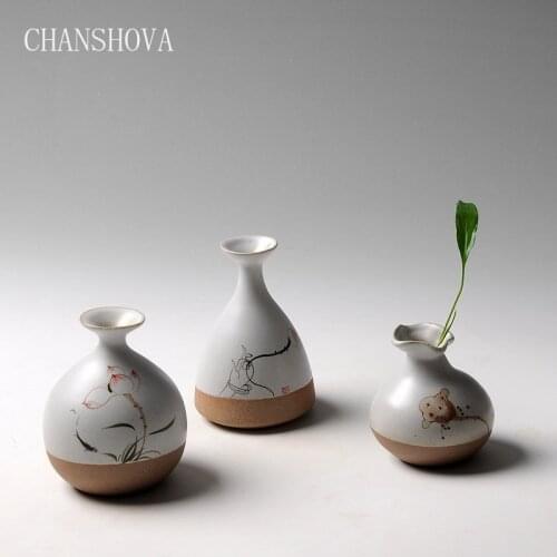 CHANSHOVA Chinese Handmade Ceramic Vases for Flowers Office Decor Home Decoration Accessories Small Porcelain Flower Vase H176