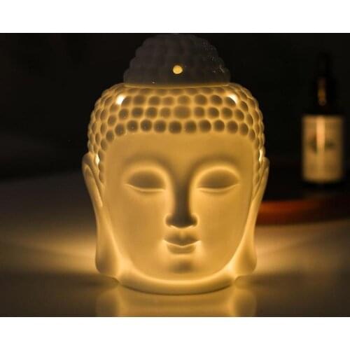 Buddha Head Censer Oil Burner White/Black Decoration Classic Aroma Burner Censer Incense Burner Aroma Stove For Home Decor Gift