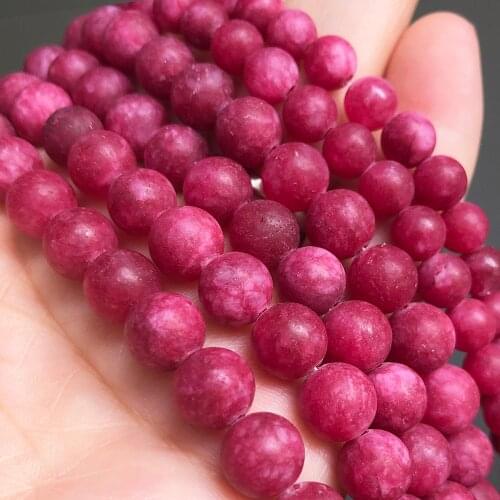 Natural Stone Dull Polished Red Jades Beads Matte Round Loose Spacer Beads For Jewelry Making 6/8/10mm DIY Earring Bracelets 15"