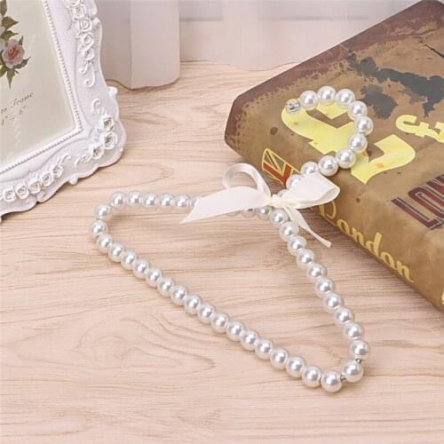 Fashion Plastic Pearl Bow Clothes Clothing Hanger For Kids Children Pet Dog Cat