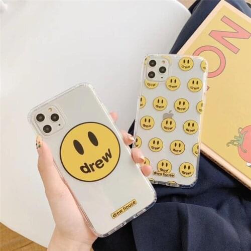 Soft TPU Transparent cover case for iphone 7 8 plus X XR XS Max 11 Pro 3D Funny Smiley face phone coque