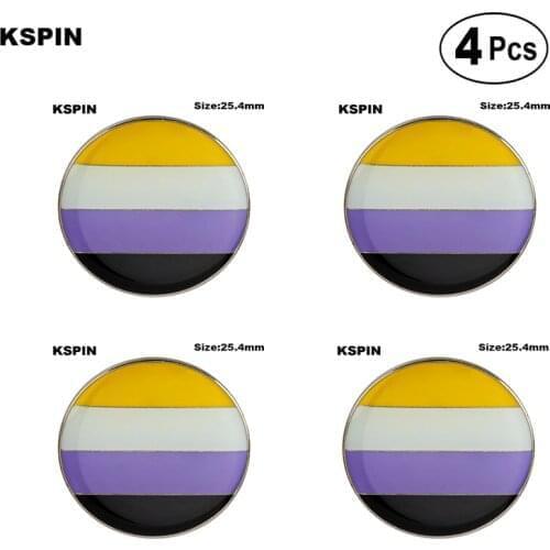Nonbinary Lapel Pin Flag badge Brooch Pins Badges 4pcs