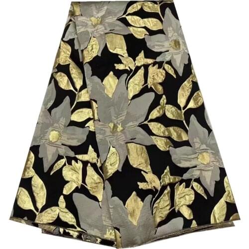 Latest Black Brocade Jacquard Lace Fabric French Lace Fabric 2021 High Quality African Nigeria Lace Fabric For Dress DP-130