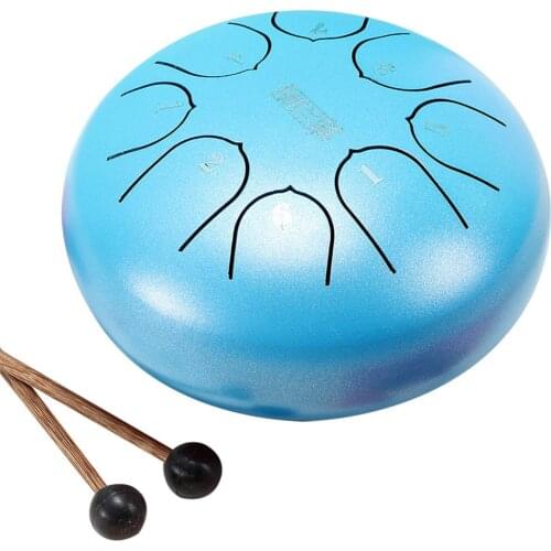 New Nature Steel Drum Kit Tongue Drum 6 Inch 8 Tune Steel Hand Pan Drum Tank Drum Percussion Instruments Handpan Gift S