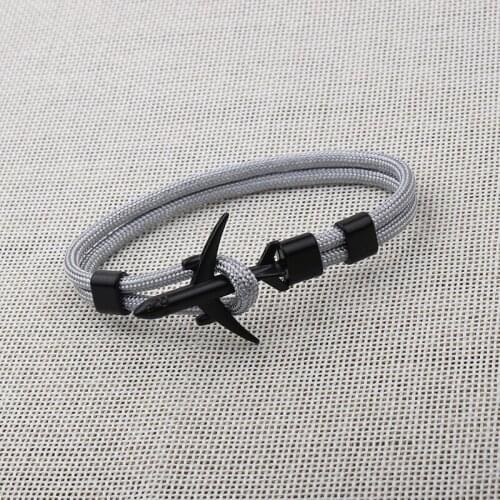 Wholesale Black Aircraft Bracelet Multilayer Rope Chain Bracelet For Women Men Navy Style Gift