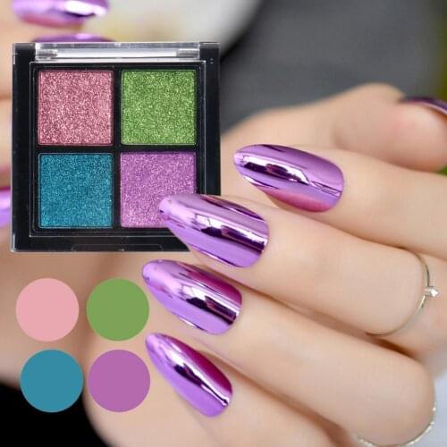 Nail Art Powder Glitter Long Lasting Colorful Chrome Mirror Pigment Nails Decorations DIY Powder for Makeup