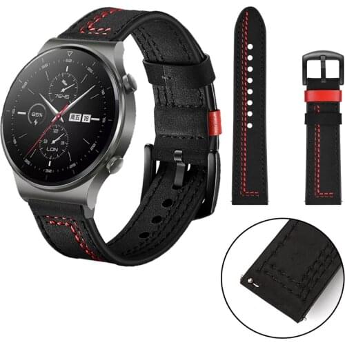 Watch Band 22mm Genuine Leather Strap For huawei watch Gt2 pro 46/GT 2e/GT2 46 22mm Watch Strap Replacements Quick install Strap