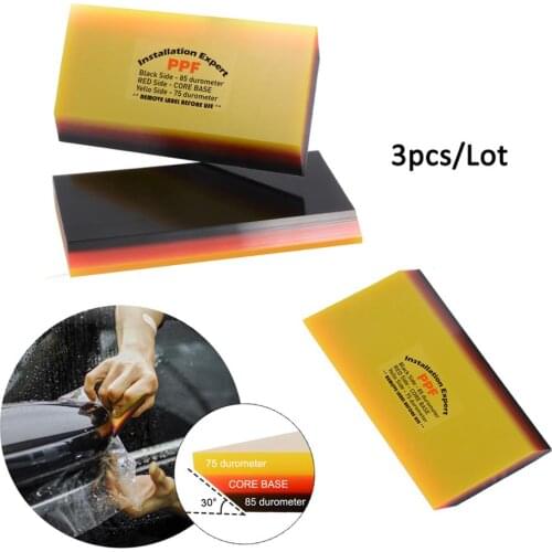 EHDIS 3pcs 2In1 Car Wrapping Soft Rubber Squeegee Vinyl Foil Film Install Scraper Window Glass Tint Water Wiper Sticker Remover