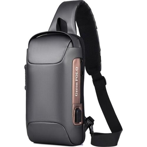 Men Motorcycle bag travel Shoulder Bag Waterproof sports Chest Bag Anti-theft password Crossbody Bags USB Charging Messenger Bag