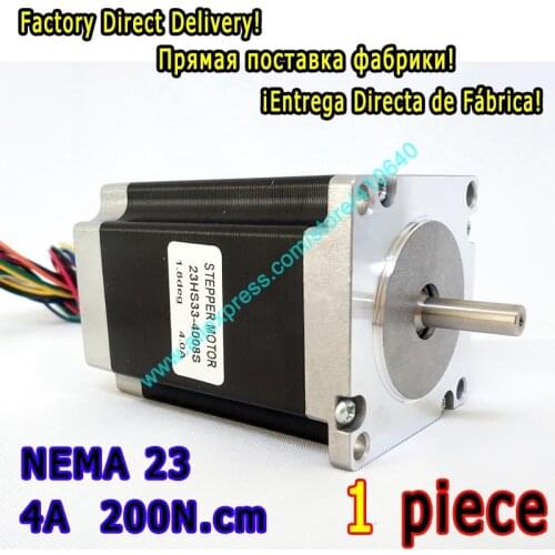 Super Sales 1 Piece High torque step motor 23HS33-4008S L 84 mm Nema 23 with 1.8 deg 4 A 200 N.cm and bipolar 8 lead wires